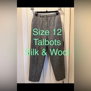 Talbots Gray Wool Silk Trousers